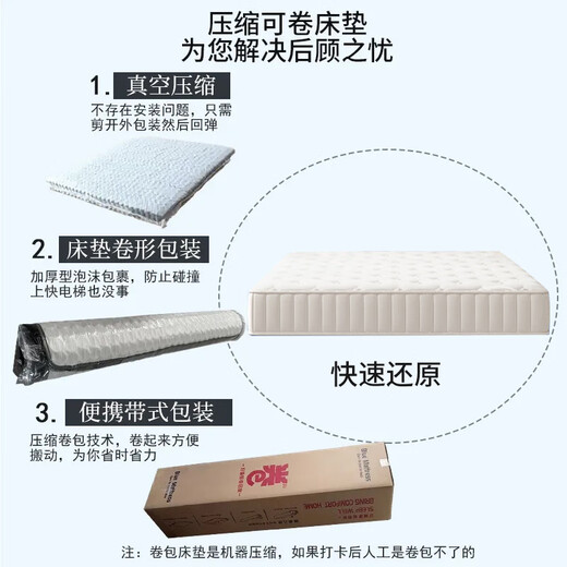 Bowundi Simmons independent spring mattress thickened latex rolled memory foam mattress soft C style 26CM comfortable sleeping feeling 1350mm*2000mm