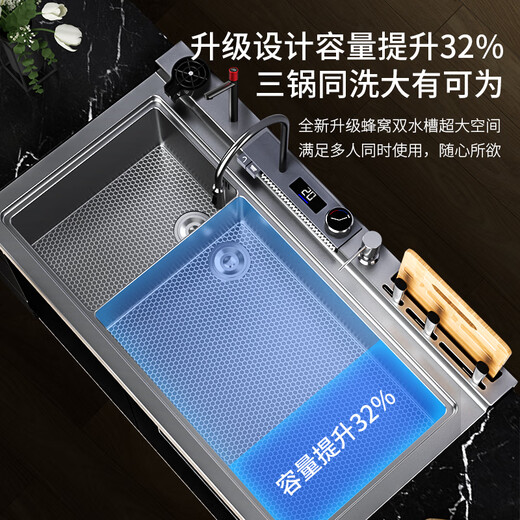 Sukawa Japan Sukawa XC-09d Feiyu Wasservorhang Farbbildschirm Integrierter Spüle Geschirrspülmittel integrierte Waben-Nano-Kratzer-Resistent-Resistent 13 Sätze von Wechselrason-Ultraschall-ein-Knopf-Unabhängigkeitstrocknungshaus 09d Wasservorhang Modell 1050 mm