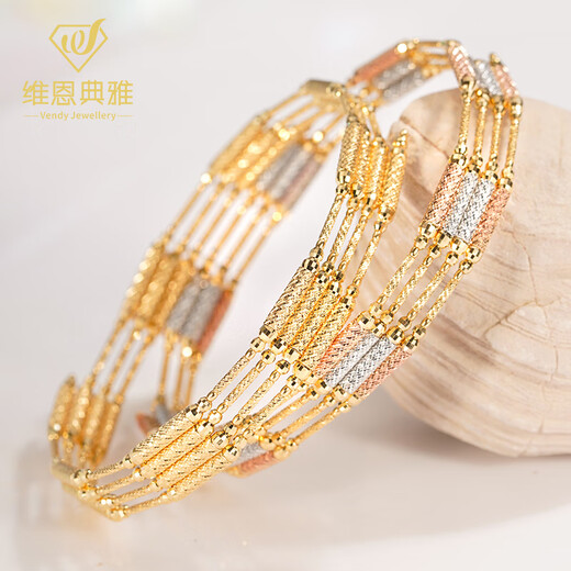 Weinenya 18K gold Japanese craft pattern magnetic necklace bracelet fashionable changeable collar bracelet bracelet 18k three-color gold total length 70cm