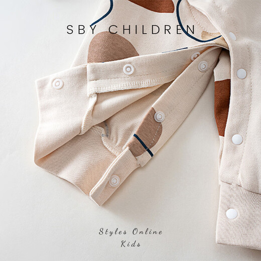 舒贝怡婴儿衣服新生儿连体衣护肚春秋婴幼满月宝宝哈衣周岁百天爬服80