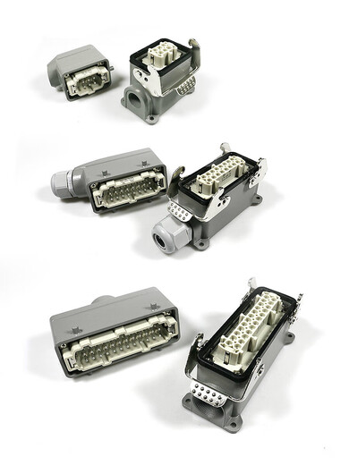 Heavy duty connector high base surface mount HDC-HE rectangular aviation plug hot runner 10 pins 16 holes 24 Ling 6 core high base single buckle side outlet (complete set)