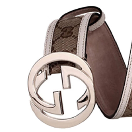Gucci (Gucci) Золотая двойная G -пряжка ткань с кожаным ремнем для женщин 114876F40IG9761 Ширина блокировки цвета 4 см. Ebony 95