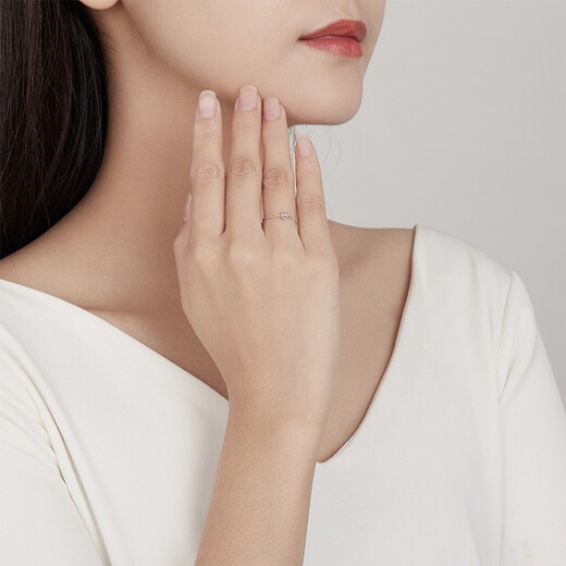 Saturday Fortune (ZLF) PT950 platinum ring women's fashion small gold bead chain ring No. 15