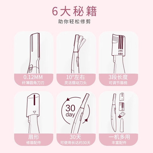 Panasonic Electric Eyebrow Trimmer Shaving Eyebrow Trimmer Self-use Multifunctional Shaver for Wife, Girlfriend, Birthday Gift, Holiday Gift, New Year Gift, Pink ES-WF61