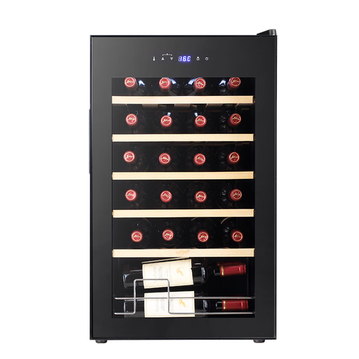 Bacchus wine cabinet 24 bottles thermostatic wine cabinet compressor home living room small wine cellar wine cabinet wine storage ice refrigeration cabinet wine display cabinet solid wood bar 70 liters direct cooling beech wood shelf