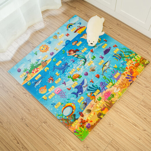 Golden cat cartoon puzzle floor mat baby crawling mat 60x60 floor bedroom children's foam mat splicing thickening home animal world early education 60*60*1.0cm 4 pieces