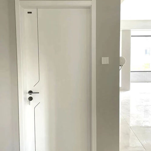 卧室木门房间门简约室内门门框木门定制自装木门隔音隔断门工厂销 E-026暖白色 单门扇