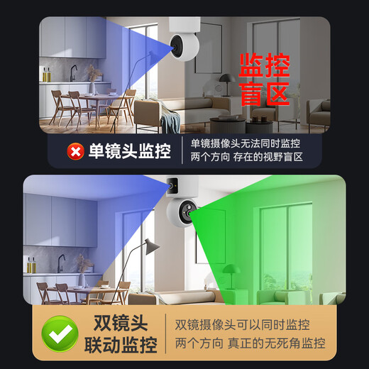 Visidacom 4g mobile phone remote monitoring wireless camera does not require Wi-Fi, plug-in-free battery home monitor 360-degree no blind spots with night vision panoramic indoor door guard WIFI charging PTZ version one-click call + long standby + dual lenses 64G memory card indoor monitoring