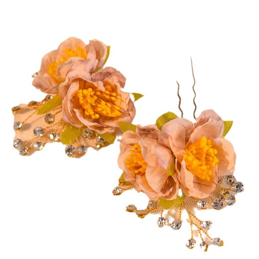 Mrs. Win (Mrs win) ancient style super fairy imitation pearl hairpin forest style silk flower hairpin versatile Han element U-shaped hairpin perm Hanfu pair of hairpins No. 3 silk flower hairpins
