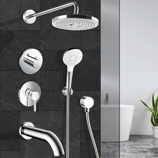 TOTO verdeckter Wandduschkopf TBG11303 11304 versteckte eingebettete Wandbadewanne Vollkupferhahn Dreiwege-Wasserauslassplatte + Dusche + Topbrause + Wasserdüse