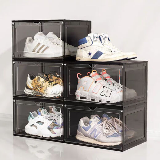 Omandi shoe box transparent magnetic absorption box side opening shoe cabinet acrylic anti-oxidation figure storage box shoe wall display box magnetic side opening gray 1 shoe box