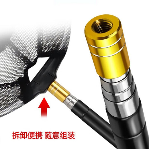 BJ Children's Duplicate Net Set Stainless Steel Rod Retractable Small Fishing Net Insect Catching Net Aluminum Alloy Mesh Head Fishing Gear 1.5m 25cm Children's Stainless Steel Duplicate Net