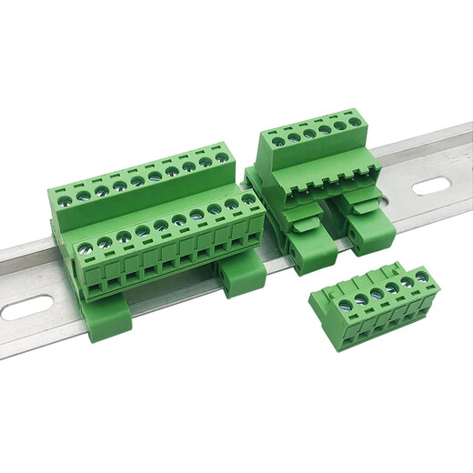 DYQT rail-type terminal block 2EDG-UKR-5.08mm installation 35mm rail weld-free butt plug-in 2-24P 20P complete set