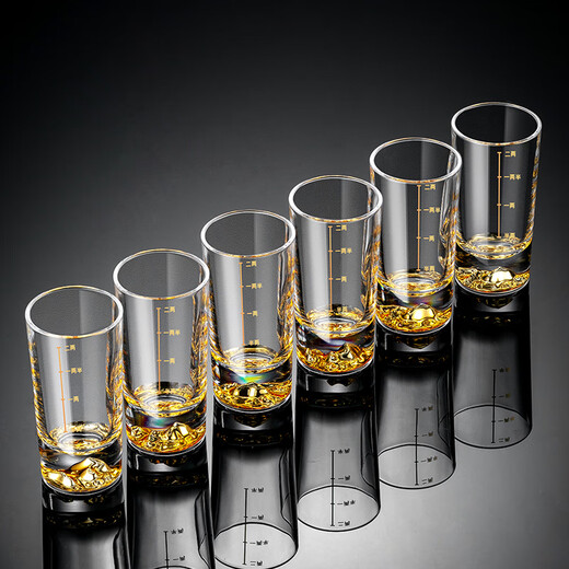 CRISTALGLASS Jinshan Erliang White Wine Glass Set Glass Household High-end Wine Set with Scale Wine Divider and Six Small Wine Cups