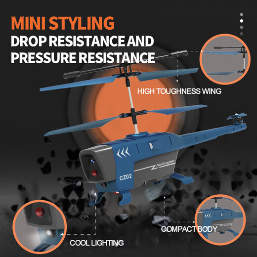 Jouet pour enfants Black Bee Hélicoptère télécommandé Technologie noire Évitement intelligent des obstacles Drone télécommandé de combat résistant aux chutes pour garçon Hélicoptère télécommandé 2,5 canaux Gris