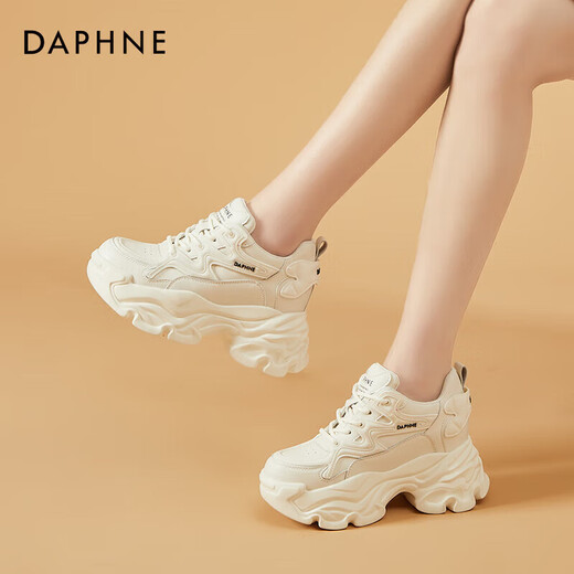 Daphne thick-soled inner height-enhancing daddy shoes for women, versatile fashionable casual shoes, women's shoes 4623101103, beige 36