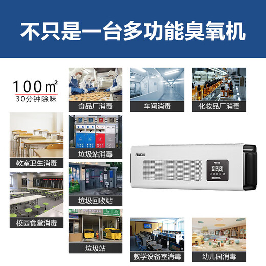Feili Wall-mounted Ozone Generator Food Factory Workshop Disinfection Machine to disinfect School Kitchen Garbage Room Deodorize and Odor Registered by the Health Commission W805BT 5g/h (remote control + APP remote + cycle)