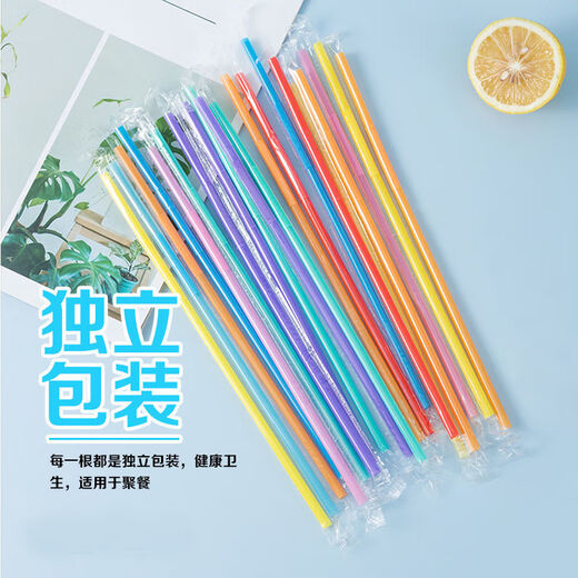 Mengting disposable straws individually packaged bendable plastic children's food grade art straws 100 pieces