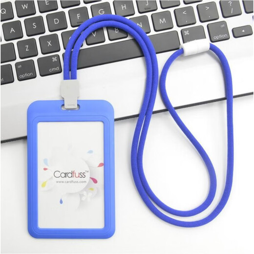 Fashionable round rope lanyard tag employee card bus card work card work permit campus card holder card with student bus C5 gray vertical version + 9734 silver round rope