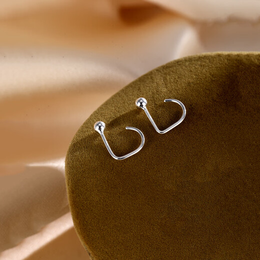 Maoyue pure 999 pure silver bean earrings for pierced ears for sleeping without removing earrings 2024 new niche design earrings for women S999 pure silver bean ear hooks