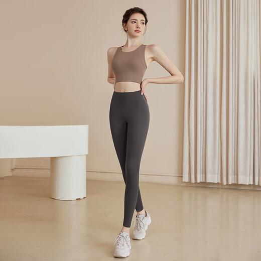 LULUUVTTOH Sports Suit Women's Running Shockproof Bra Pilates Training Vest Outerwear Yoga Fitness Clothing Top Women Gray Yoga Pants XL