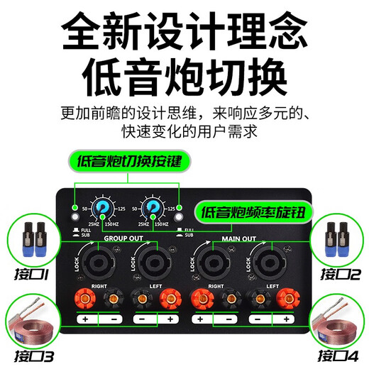 NXGNXG professional four-channel high-power amplifier with mixer all-in-one dual-group subwoofer interface stage speaker 12-channel 1600W*4 channels with subwoofer interface dual-group