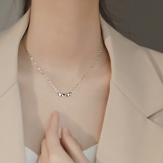 Ginqianhui 999 sterling silver necklace for women 2025 new transfer bean pendant, high-end light luxury birthday gift for girlfriend and wife 999 pure silver transfer bean necklace + seven warehouse delivery / next day delivery rose gift box for wife / with jewelry certificate / Valentine's Day girl gift