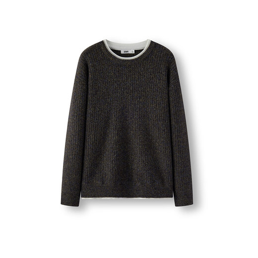 Semir sweater men's winter vacation two-piece knitted sweater base layer 2025 floral yarn sweater round neck sweater 10A725107102