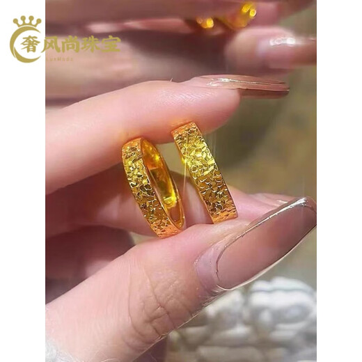 Fat Donglai's same style broken ice K gold bracelet new gold women's 999 gold bracelet solid flash broken ice ring size 5