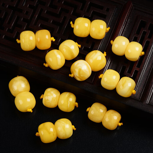 Fat Donglai same style beeswax single bead barrel beads natural amber beeswax old type beads loose beads small Russian diameter 6mm/pair