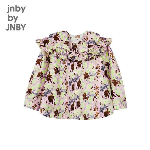Jnby by JNBY Jiangnan Buyi children's clothing cotton printed long-sleeved shirt flower pattern autumn and winter girls and children 1O8212370 904/mixed pink green 100 cm
