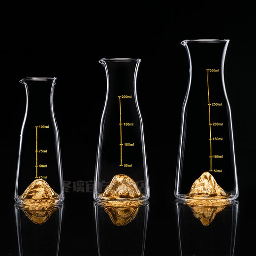 Dongli creative iceberg wine dispenser crystal glass Jinshan liquor dispenser household small flask with gold scale mountain view wine bottle decanter Iceberg wine dispenser 100ML single pack