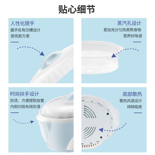 Tianji (TONZE) electric stew pot, electric stew pot, water-proof stew pot, electric steamer, stew pot, instant stew pot, healthy bird's nest stew pot, sky blue 1.6L | Standard model | Three bladders