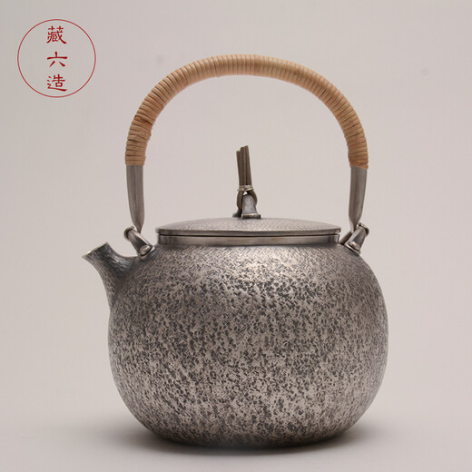 Zangliuzao silver pot with caviar pattern Japanese pure handmade sterling silver kettle household tea set sterling silver 999 boiling water silver tea pot medium caviar pattern silver pot 900ml
