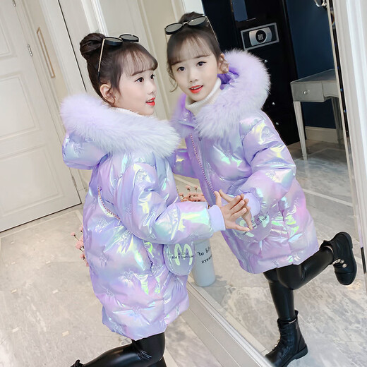 G.duck Girls Down Jacket 2025 New Winter Clothes Plus Velvet Thickened Winter Cotton Clothes Disposable Cotton Jackets Girls Korean Style Jackets Pink 150 cm Recommended Height 135-145cm
