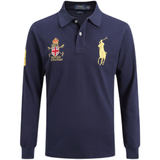 POLO SPORT纯棉长袖polo衫男士青年翻领体恤商务休闲百搭大码男装 9922白色 S