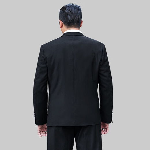 Gauze large size suit men's suit plus fat extra large suit jacket fat loose extra large formal groom wedding suit black suit + trousers + shirt 6XL (recommended 230-240Jin Jin equals 0.5 kg)