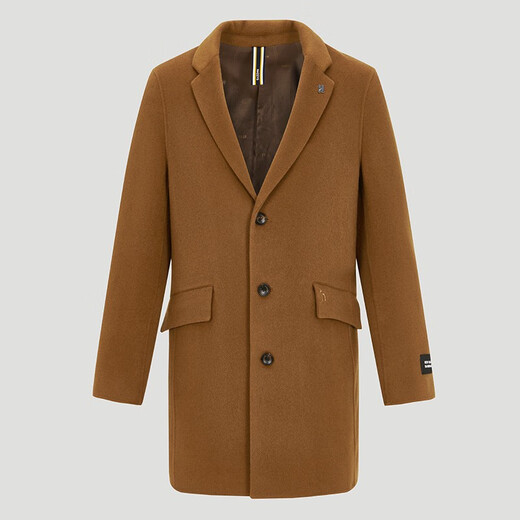 HAZZYS Men's Autumn and Winter Men's Jackets Wool Coats Handmade Woolen Coats Men's ABSZH0ADH21 Camel CM L (175/96A 48)