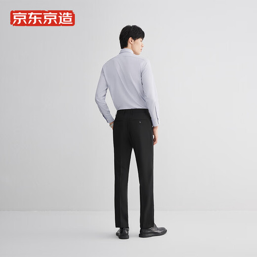 京东京造西裤男休闲裤夏季商务直筒裤子抗皱易打理西装求职面试 黑色33