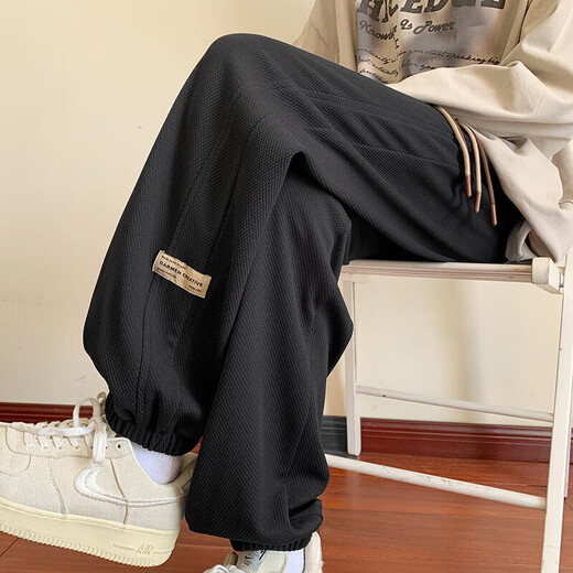 You Ruike Fatty Large Size Pants Men's Youth Spring Autumn Winter Tights Trousers Middle and High School Students Casual Sports Pants 1049-Black 2XL Wear 145-160Jin Jin is equal to 0.5 kg