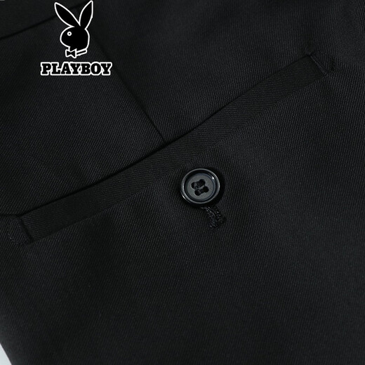 Playboy suit, men's casual suit, black jacket, formal groomsman suit, groom's wedding three-piece suit, 801 two-button black suit, suit + trousers 175A