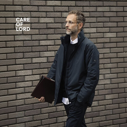 CARE OF LORD Gold Label Primaloft Men's Autumn and Winter Weatherproof Commuting Jacket Stand Collar Cotton Jacket 8572 Qiyu Black XL