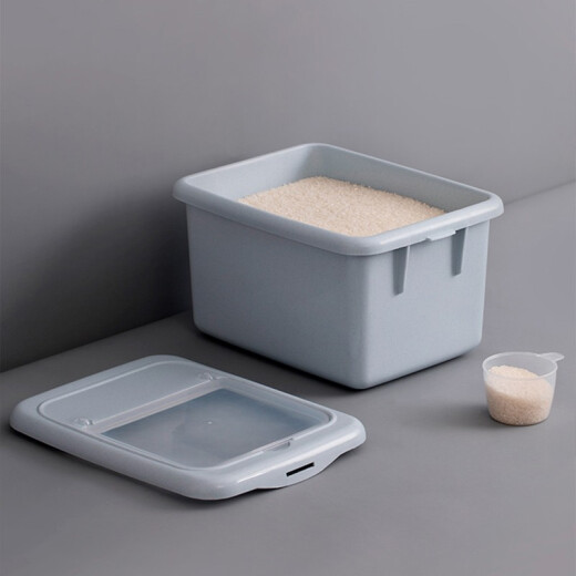 Camellia rice bucket noodle bucket kitchen storage rice storage box rice bucket rice box rice box 20 Jin [Jin equals 0.5 kg] rice bucket gray blue 1 pack