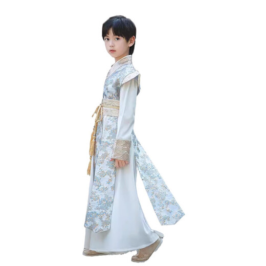 九能男童汉服秋季新款儿童古风少爷高品质侠客小王爷国学表演出服 江秋织金 110 适合100-110/13-17KG