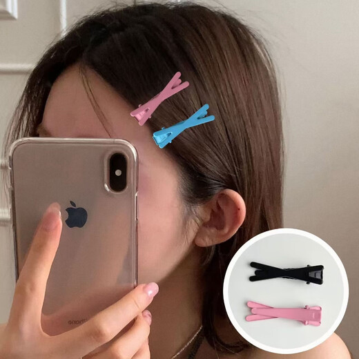 Candy color hair clip girl side clip dopamine duckbill clip internet celebrity cross clip cute little hair clip bangs clip hair clip off-white cross 2 pieces (1 pair)