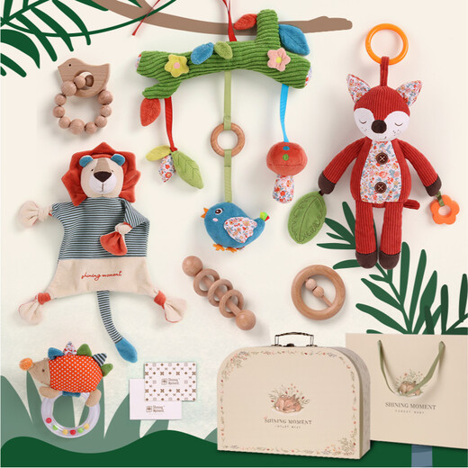 Shining Moment baby gift first year gift full moon baby meeting gift high-end 100-day toy gift box new born practical gift animal party-toy luxury gift box can write greeting cards