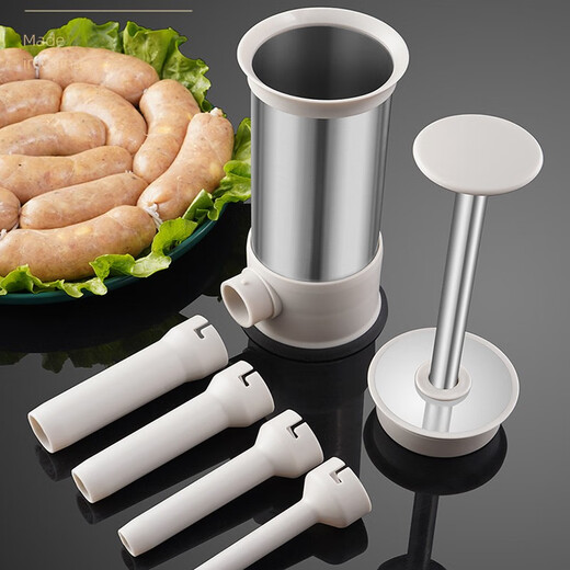 Midelei Sausage Enema with Sausage Casing Manual Sausage Filler Sausage Filling Machine Manual Press Sausage Filling Tool 304 Stainless Steel Large Capacity Upgrade