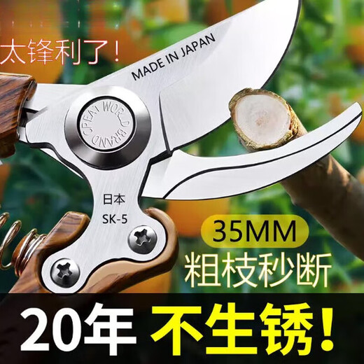 JCZS new original new powerful sharp thick branch pruning garden fruit tree household labor-saving flower scissors gardening special black handle pruning shears (opp bag)