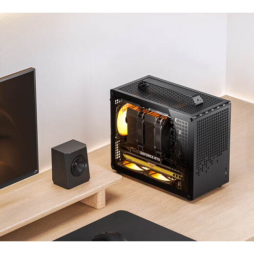 JONSBO Z20 Grifftyp MATX weiß 240 wassergekühltes Mini-Kompakt-MINI-Kleingehäuse TYPEC-Desktop-Büro weiße seitlich transparente Spielekonsole Desktop-ITX-Computergehäuse Z20 schwarz + Prism 7PRO-Lüfter * 3 (1 positiv und 2 negativ)