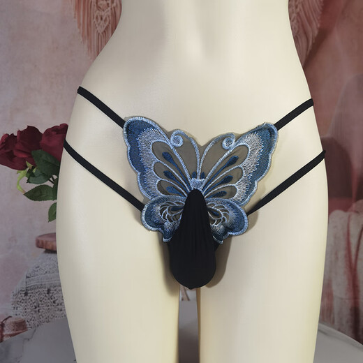 Adult products for men, men's egg-filled bullets separated large size temptation thong hollow large size underwear sexy lace butterfly see-through adult sex toys XL light green (155-200 Jin Jin equals 0.5 kg) bullet separation-opening